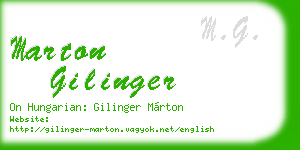marton gilinger business card